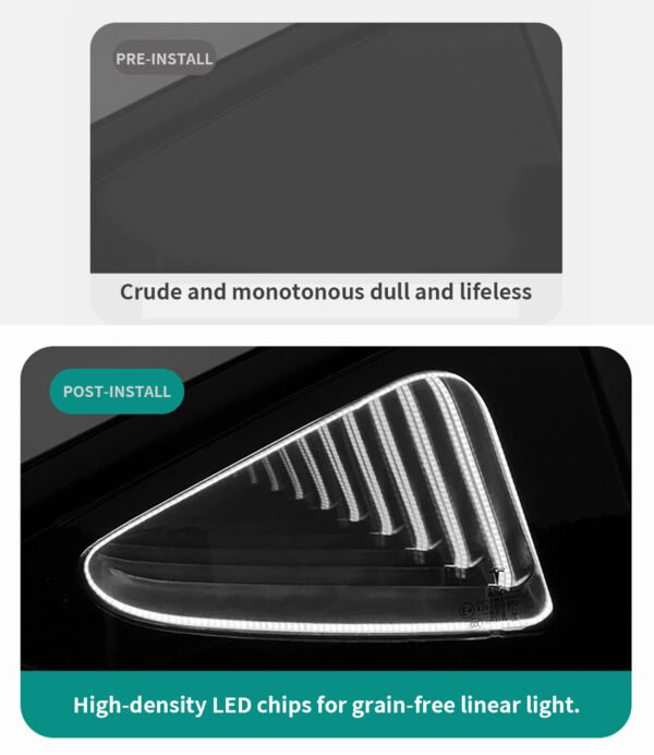 suitable for tesla model y: triangular window 3d decorative ambient lights
