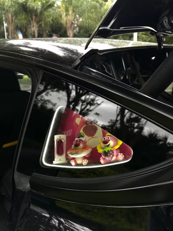 Customized Rear Triangle Window with Pink Berry Bea