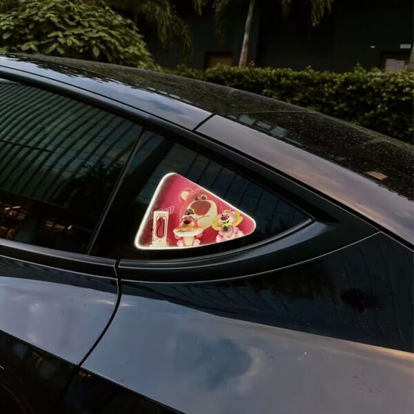 Customized Rear Triangle Window with Pink Berry Bea
