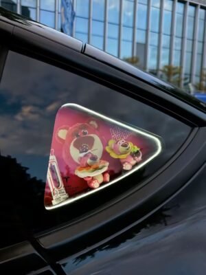 Customized Rear Triangle Window with Pink Berry Bea