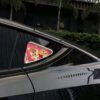 Customized Rear Triangle Window with Pink Berry Bea